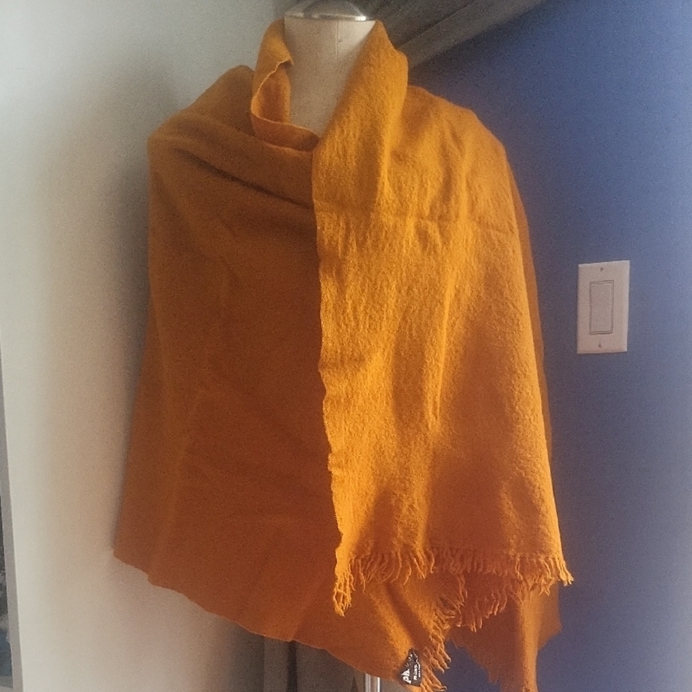 Elegant Wool Mustard Yellow Wrap